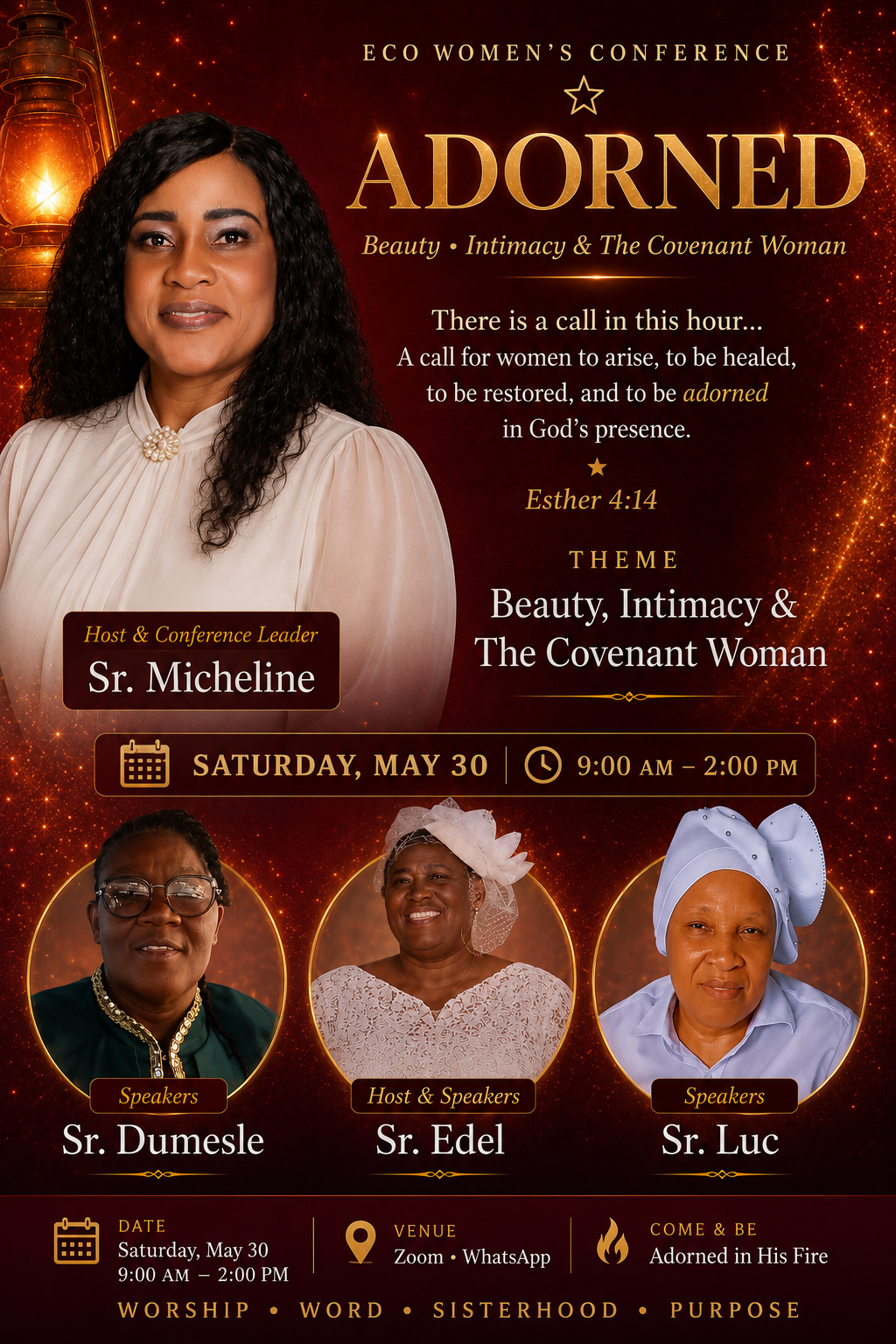 Adorned: ECO Women's Conference flyer 2